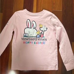 Vineyard Vines Kids Pink Hoppy Easter Long Sleeve Tee